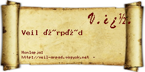 Veil Árpád névjegykártya